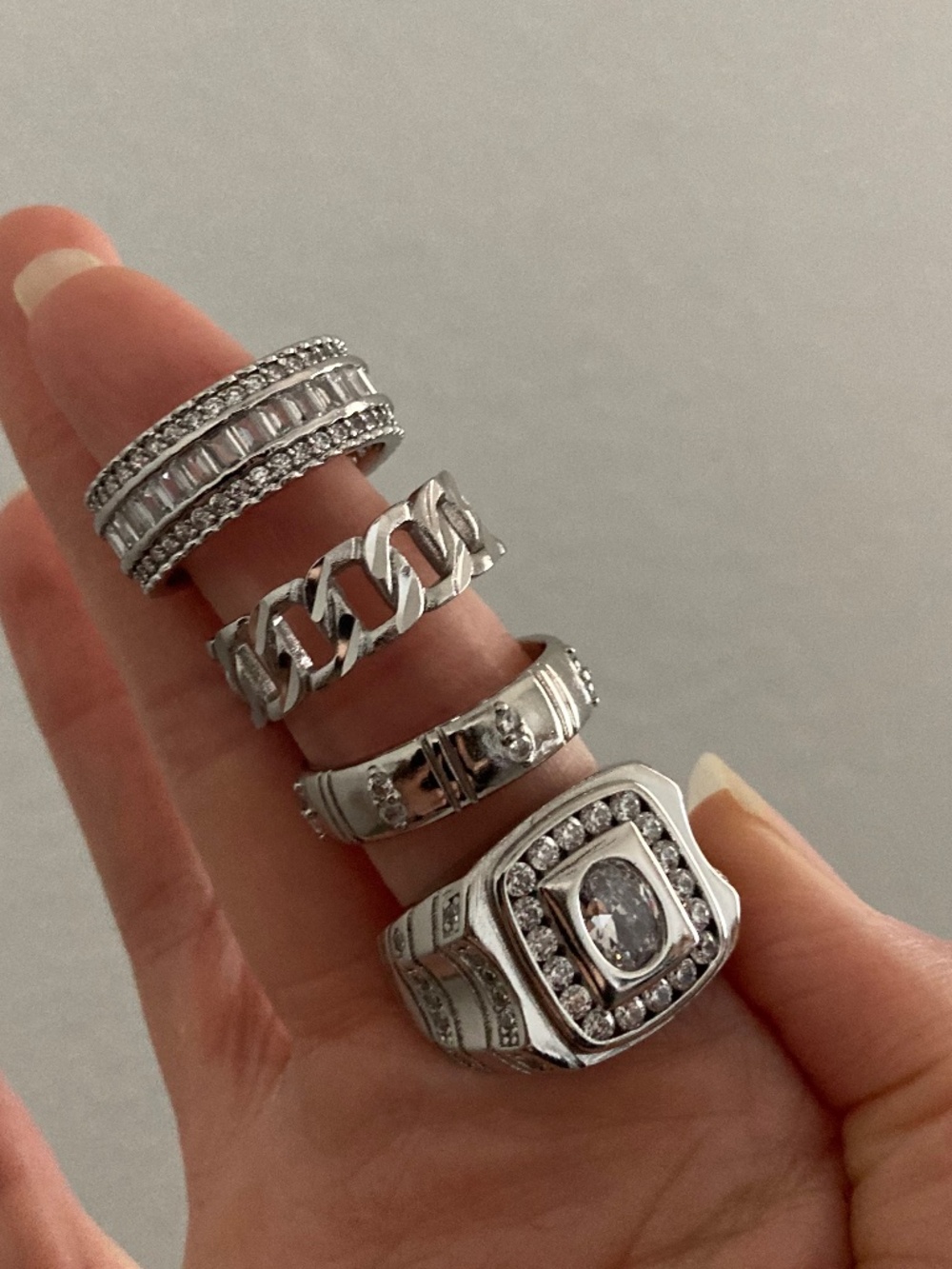 CHILD OF WILD SZ8 Ring SET Silver Stackable layering cocktail Rings Silver Set